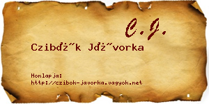 Czibók Jávorka névjegykártya